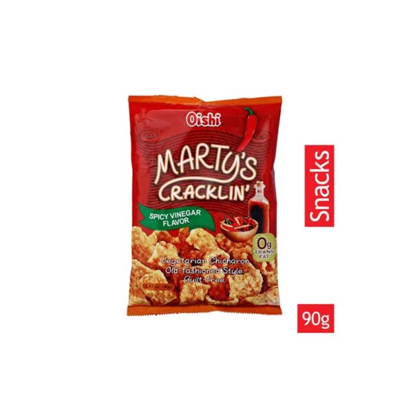 MARTYS CRACKLING VEGETABLE CHICHARON SPICY VINEGAR 90G