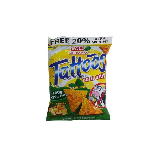 WL TATTOOS CORN CHIPS 120G